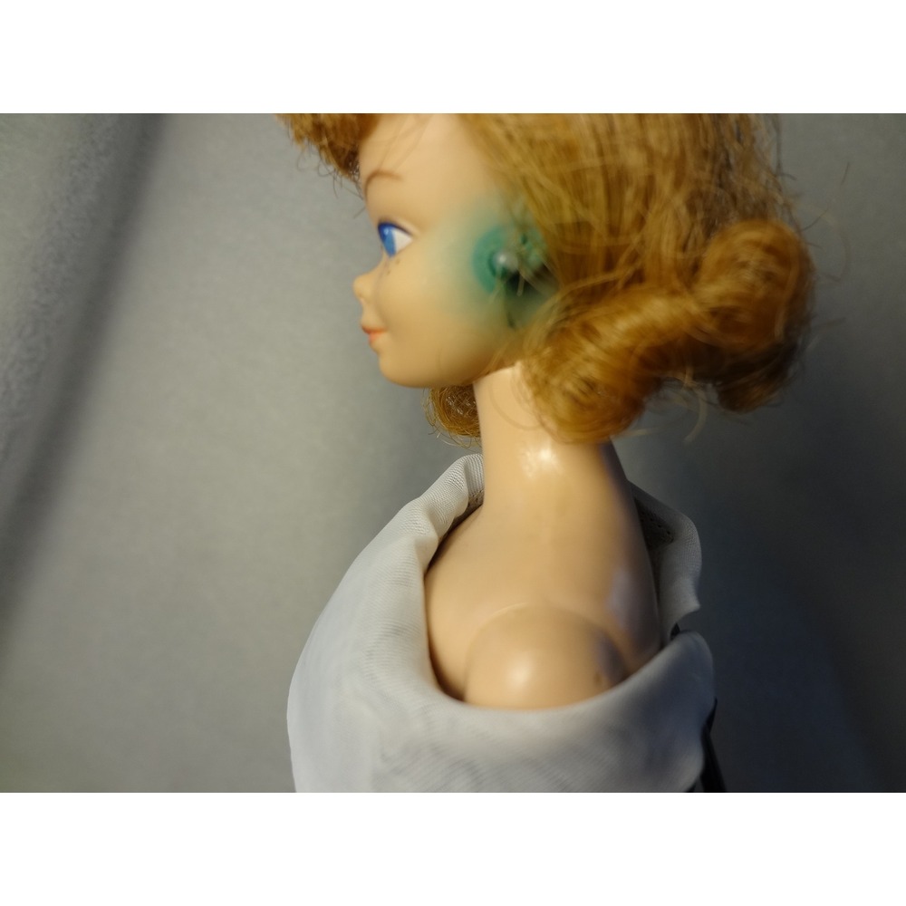 Vintage-Rare 1960s Midge Doll Red Hair‎ Black Dress White Collar with Stand - Picture 7 of 7